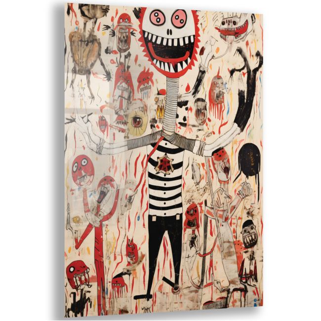 Sanatsal Cam Tablo - Art Brut - Dikey Motif 16-017 