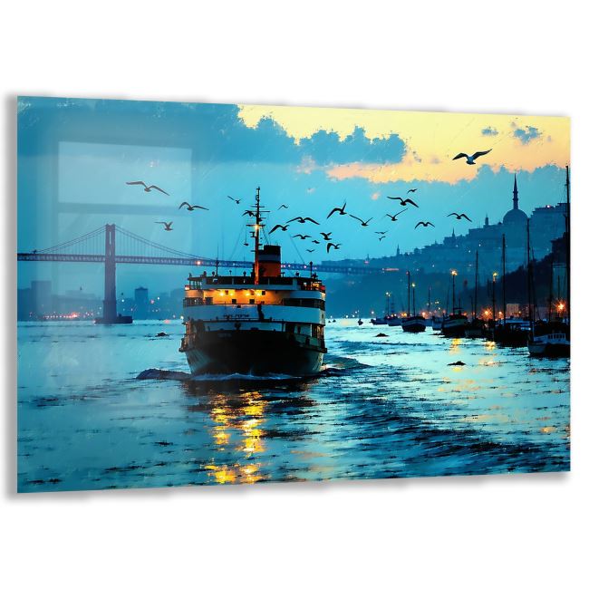 Doğa Manzaralı Cam Tablo - İstanbul - Yatay Motif 02-017 